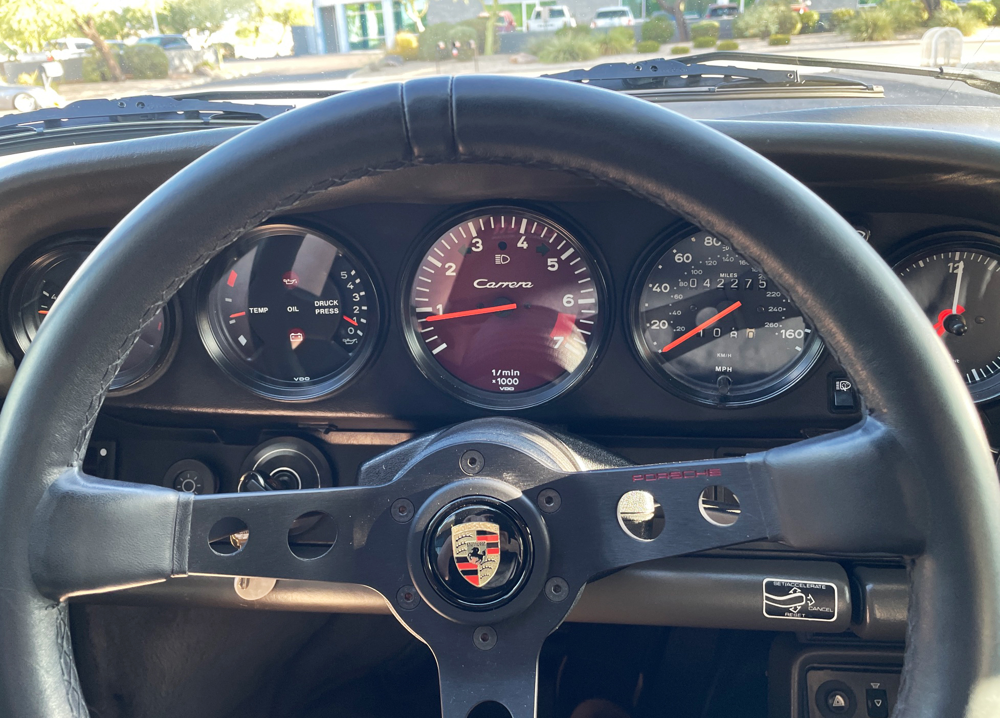 Porsche-930-Carrera-instrument-cluster-gauge-face-tachometer---burgundy-red
