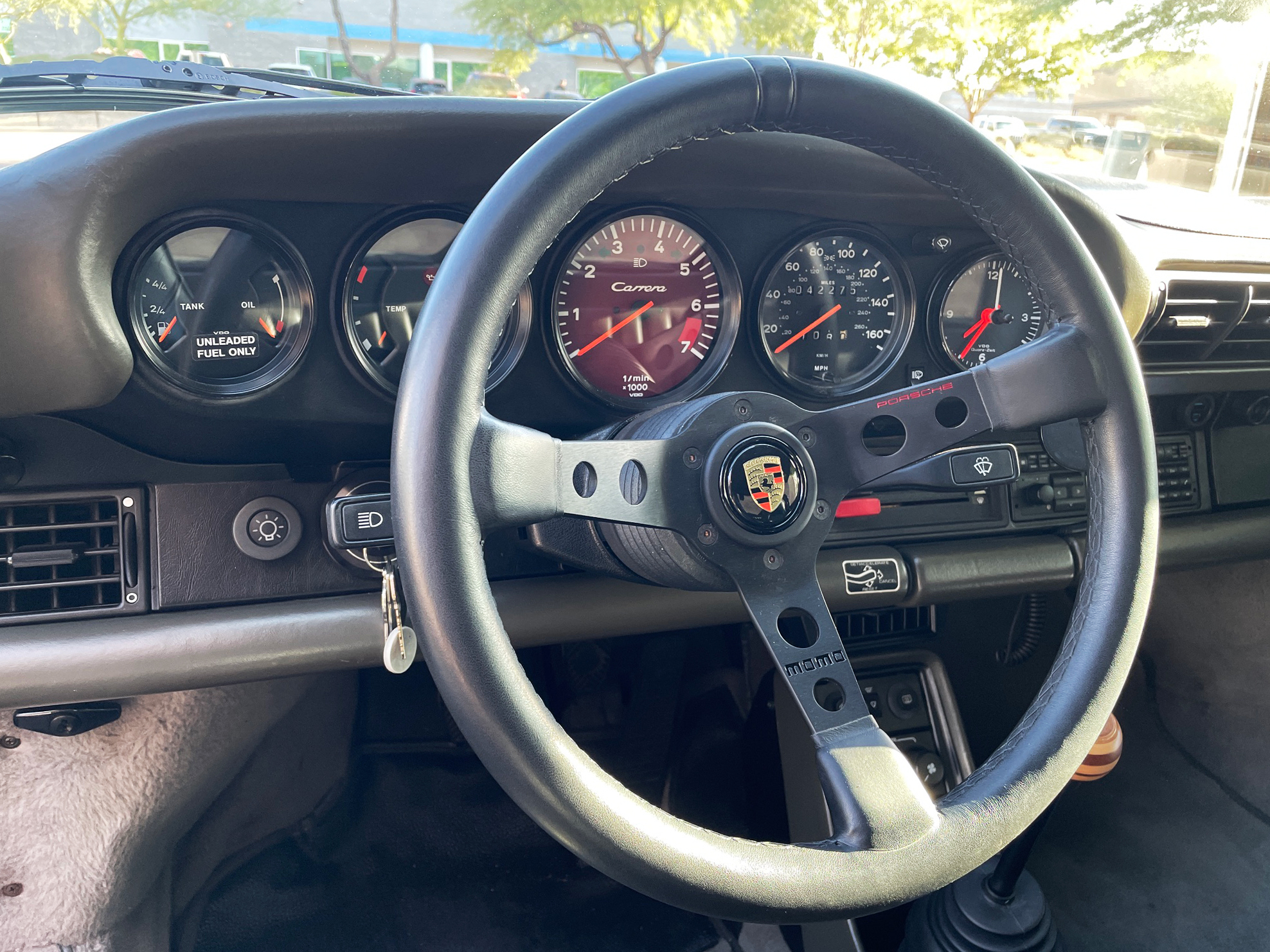 Porsche-930-Carrera-instrument-cluster-gauge-face-tachometer---burgundy