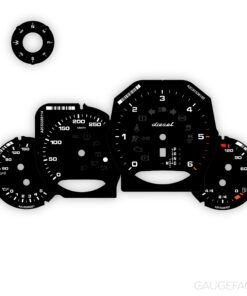 Custom Order: Porsche 958.2 Diesel Gauge Faces Set - Black + Compass