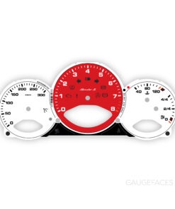 Custom Order: Porsche 987.1 Boxster S Gauge Face - White / Red