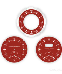 For Porsche Dashboard Clock: Sport Chrono Gauge Face - Porsche Design Subsecond Chronograph - Carmine Red