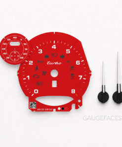 B2B Custom Order: Porsche 718 Cayman Gauge Face Tachometer + Sport Chrono + Needles – Manual – US-Spec – Red