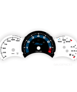 Custom Order: Porsche 986.1 Boxster - Gauge Faces Set – Bluey Logo – US-spec - Black / Blue Fine Line Accent Track