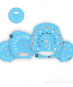 B2B: For Porsche 911 Turbo 991.1: Gauge Faces – Light Blue – US – AT / Sport Chrono