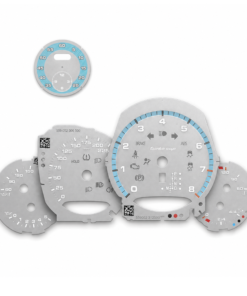 B2B: For Porsche 911 Turbo 991.1: Gauge Faces – Light Blue – US – AT / Sport Chrono / Custom Logotype