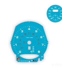 B2B: For Porsche 718 2.0 Boxster: Gauge Faces – Miami Blue / Sport Chrono