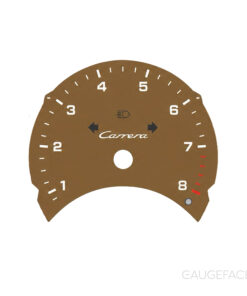 For Porsche 911 996 (Gen 1): Gauge Face Tachometer – Custom Logotype – Savannah Beige