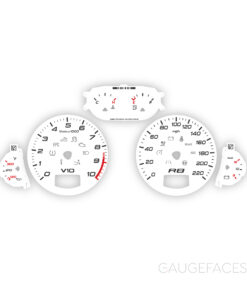 Audi R8 V10 5.2 (Gen 1, Type 42) Gauge Faces - OPTIONS - White
