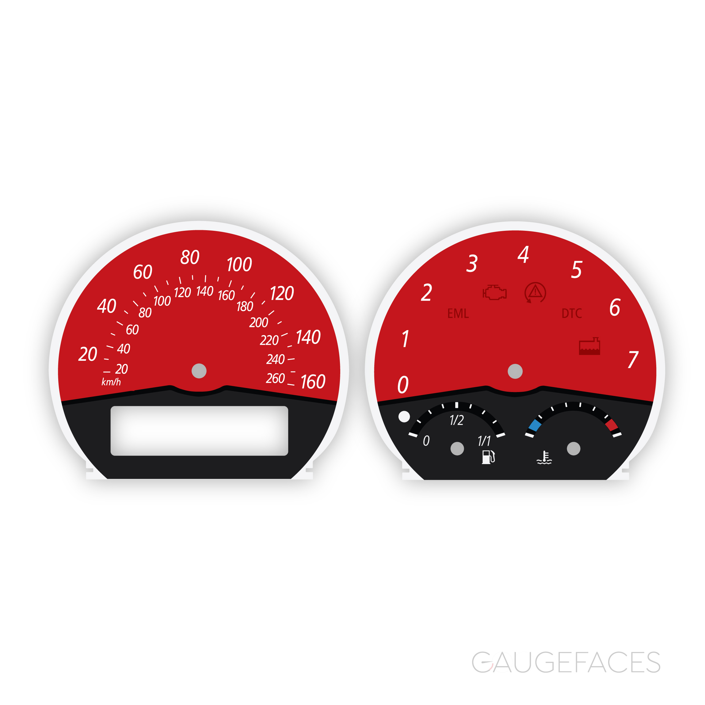 BMW-Z4-E85-E86-n52-gauge-faces-Red-mph-kmh-7500