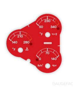 Ferrari F360 Spider Temperature / Pressure Gauge Face - OPTIONS - Red