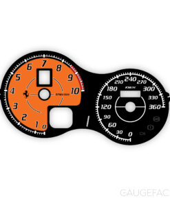 Ferrari F360 F430 (Type F131) Gauge Face - OPTIONS - Scuderia Look - Black / Orange