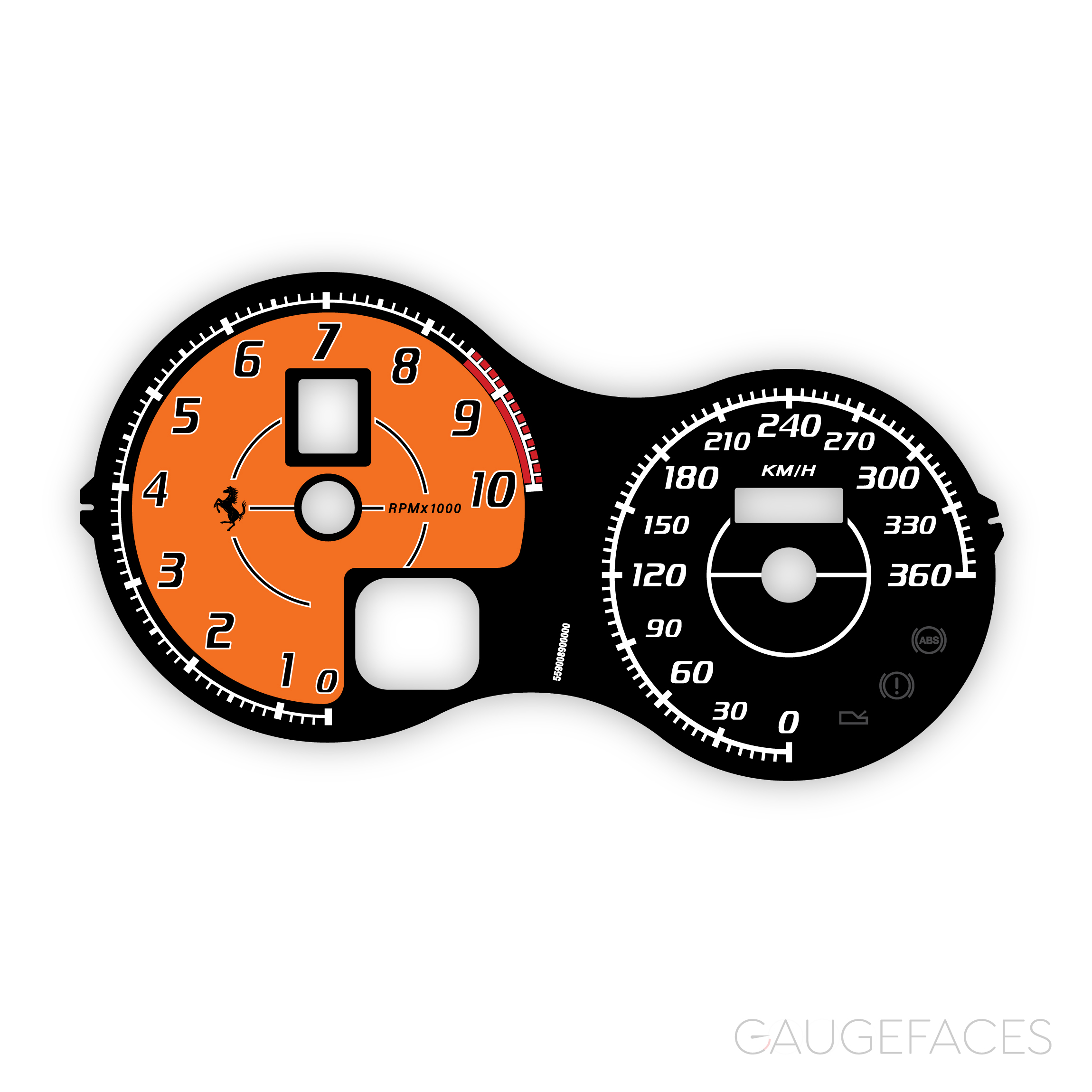 Ferrari-F430-Scuderia-gauge-face---black-orange-kmh