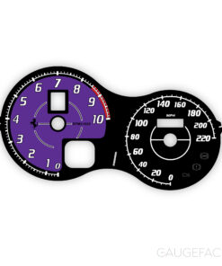 Ferrari F360 F430 (Type F131) Gauge Face - OPTIONS - Scuderia Look - Black / Purple