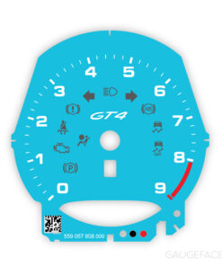 For Porsche 718 Cayman GT4: Gauge Face Tachometer – Manual – Light Blue