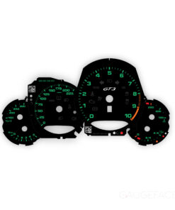 For Porsche 911 991 GT3: Gauge Faces Set - OPTIONS – Black with Green Numbers