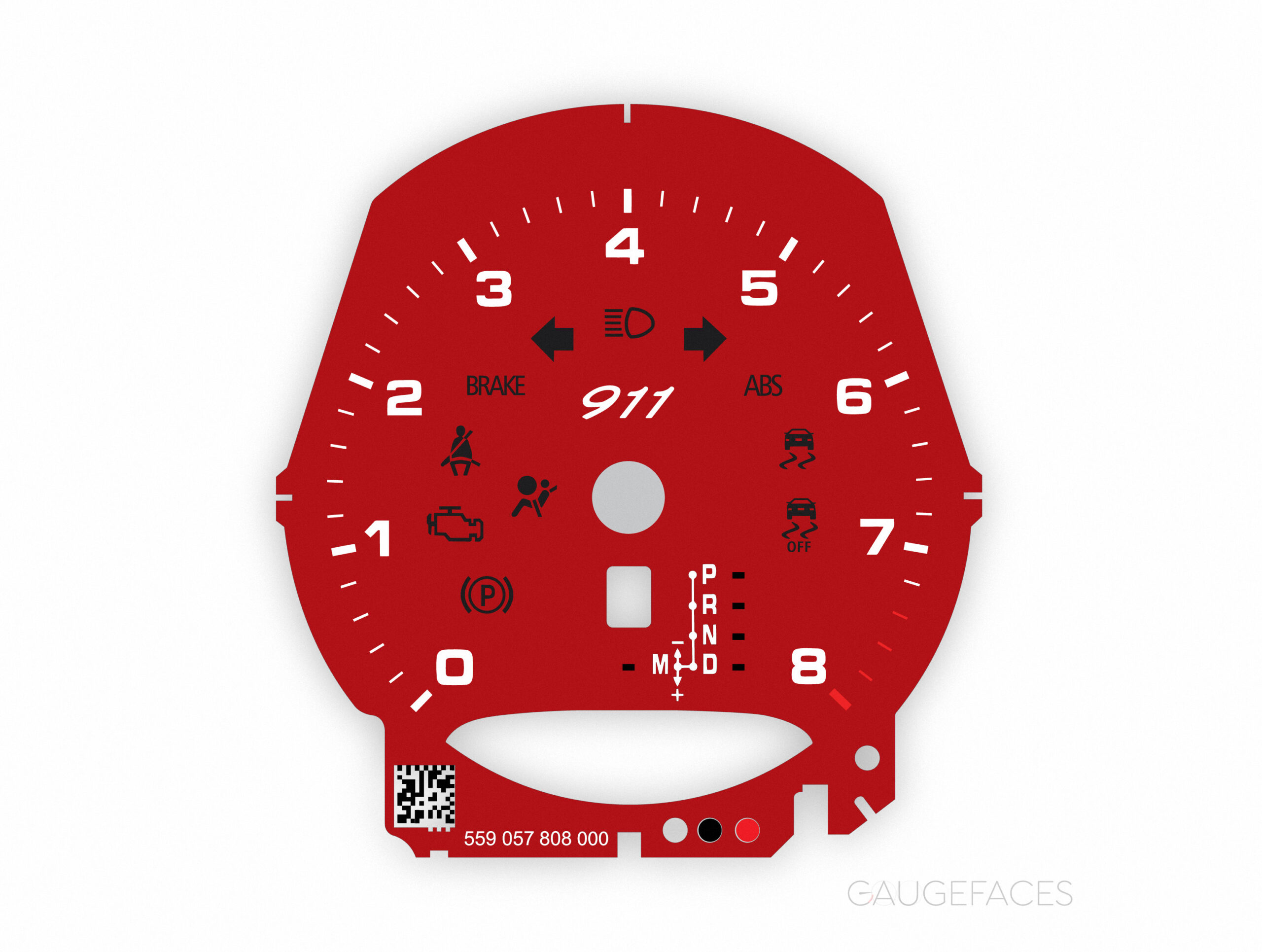 Porsche-911-991-gauge-face-tachometer-carmine-red-pdk-US