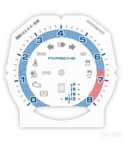 For Porsche 958 Cayenne / 970 Panamera: Gauge Face Tachometer - White / Blue Pinstripe