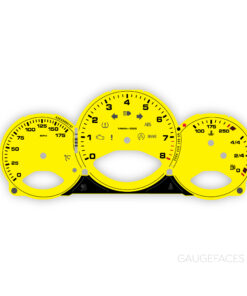 For Porsche 987 Boxster / Cayman: Gauge Face - OPTIONS - Yellow (Blockstyle Font)