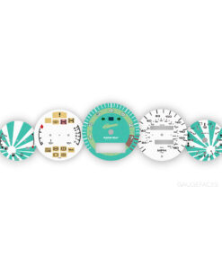 Custom Order: For Porsche 911 993: Gauge Faces – Jade Green & White Metallic with Gold Accents