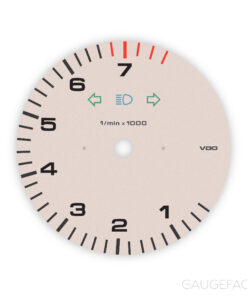 For Porsche 993 / 964 / 965: Gauge Face Tachometer - Race-Style 12 O'Clock Redline - Beige Gray Metallic