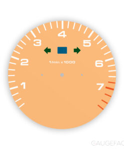For Porsche 993 / 964 / 965: Gauge Face Tachometer w/o LCD Display cut-out - Apricot Beige