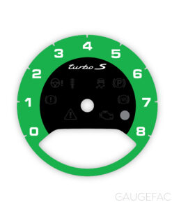 Porsche 971 Panamera / E3 Cayenne Turbo S: Gauge Face Tachometer – Black / Green