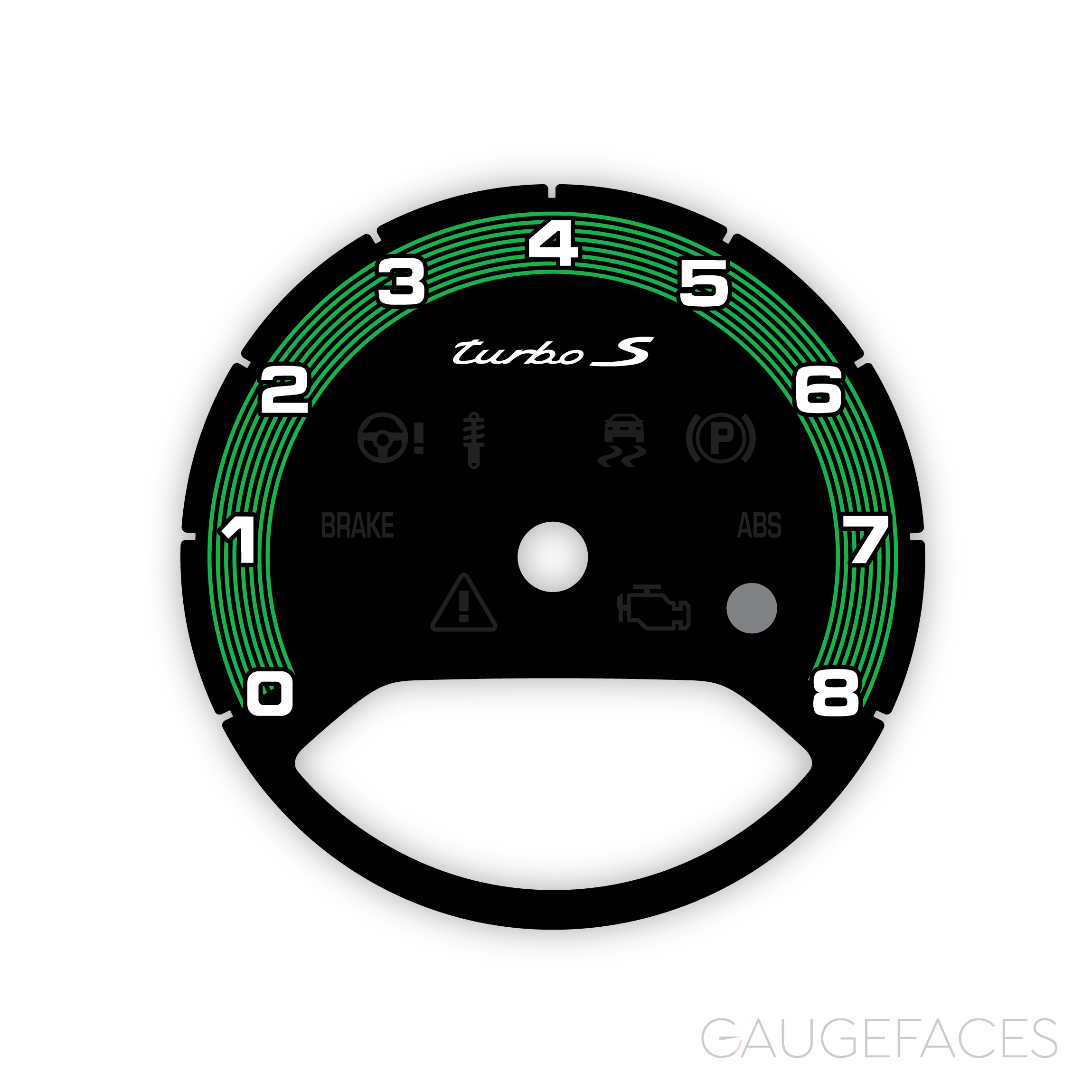 Porsche-Cayenne--971-Panamera-Turbo-S-gauge-face-tachometer---Python-Green-pinstripe--US