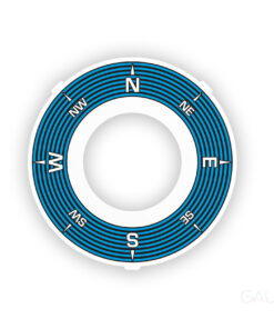 Porsche Instrument Dashboard Compass Gauge Face - White / Shark Blue Rings