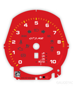 For Porsche 911 991 GT3 / GT3RS: Gauge Face Tachometer - GT3MR Logo – Guards Red