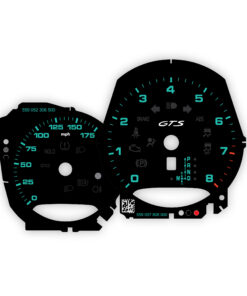 For Porsche Macan GTS (95B.1): Gauge Faces - OPTIONS – Black with Retro Green Numbers