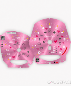 Custom order: For Porsche 718 Cayman GT4RS: Gauge Faces – Metal Base - Love Pink