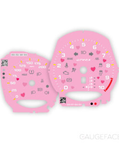 Custom order: For Porsche 718 Cayman GT4RS: Gauge Faces - Love Pink