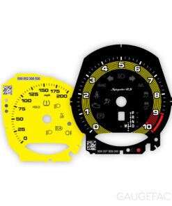 Collab Product: For Porsche 718 Spyder RS: Gauge Faces – Black / Racing Yellow
