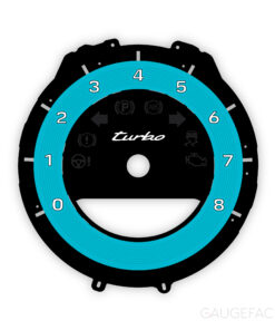 For Porsche 911 992 Turbo: Gauge Face Tachometer - OPTIONS - Miami Blue