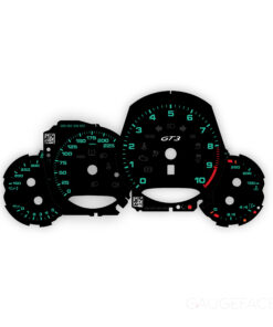 For Porsche 911 991 GT3: Gauge Faces Set - OPTIONS – Black with Retro Green Numbers