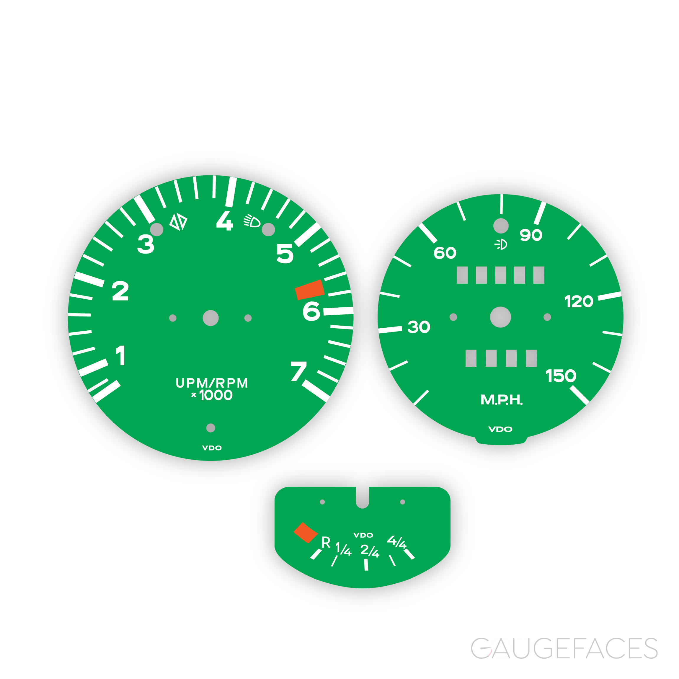 Porsche-914-gauge-faces---green---150-mph