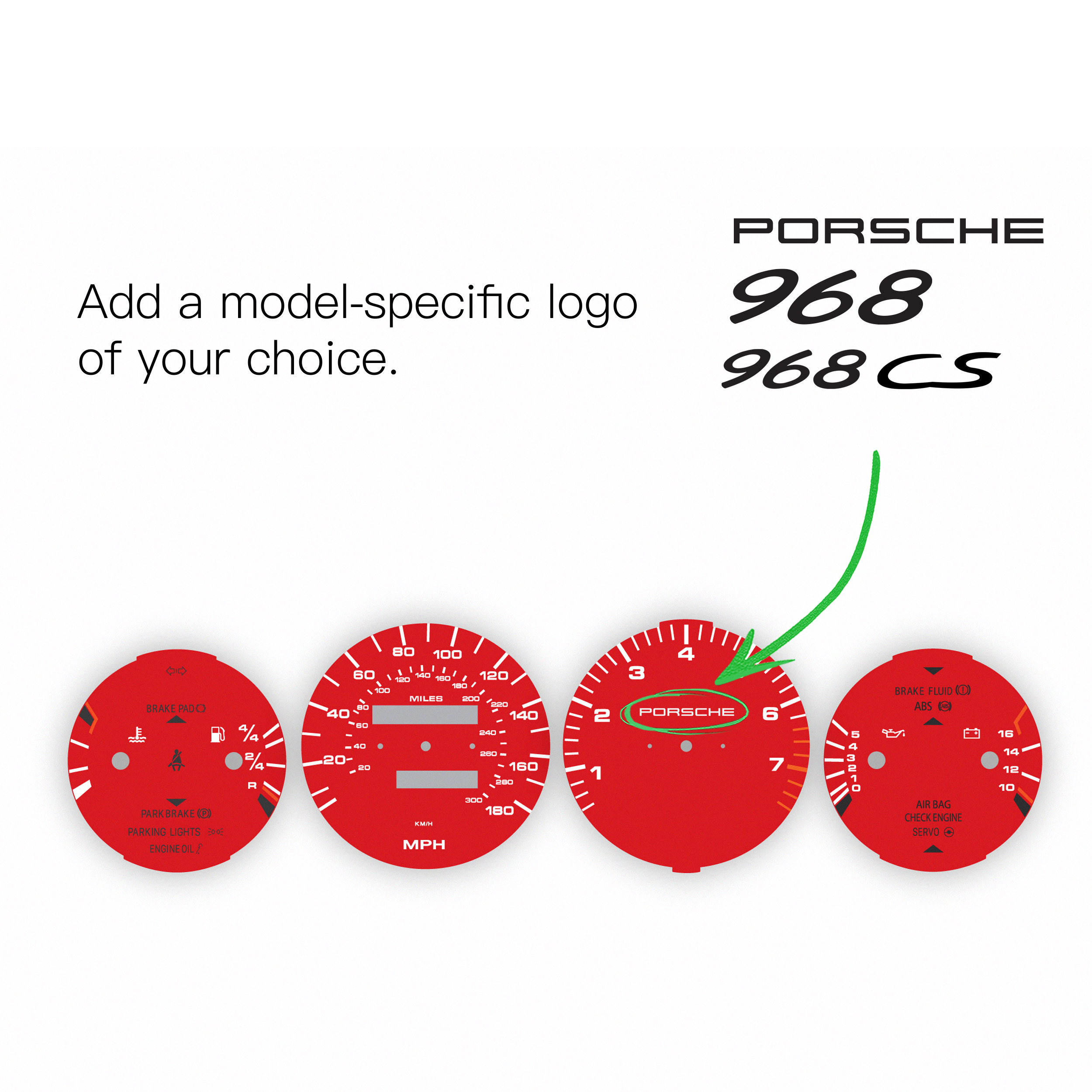 Porsche-968-gauge-faces-red-logo-options