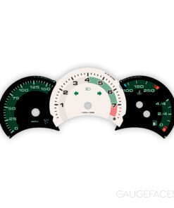 For Porsche 986.1 Boxster: Gauge Faces Set  - OPTIONS - Retro Style – Beige / Black with Green Rings