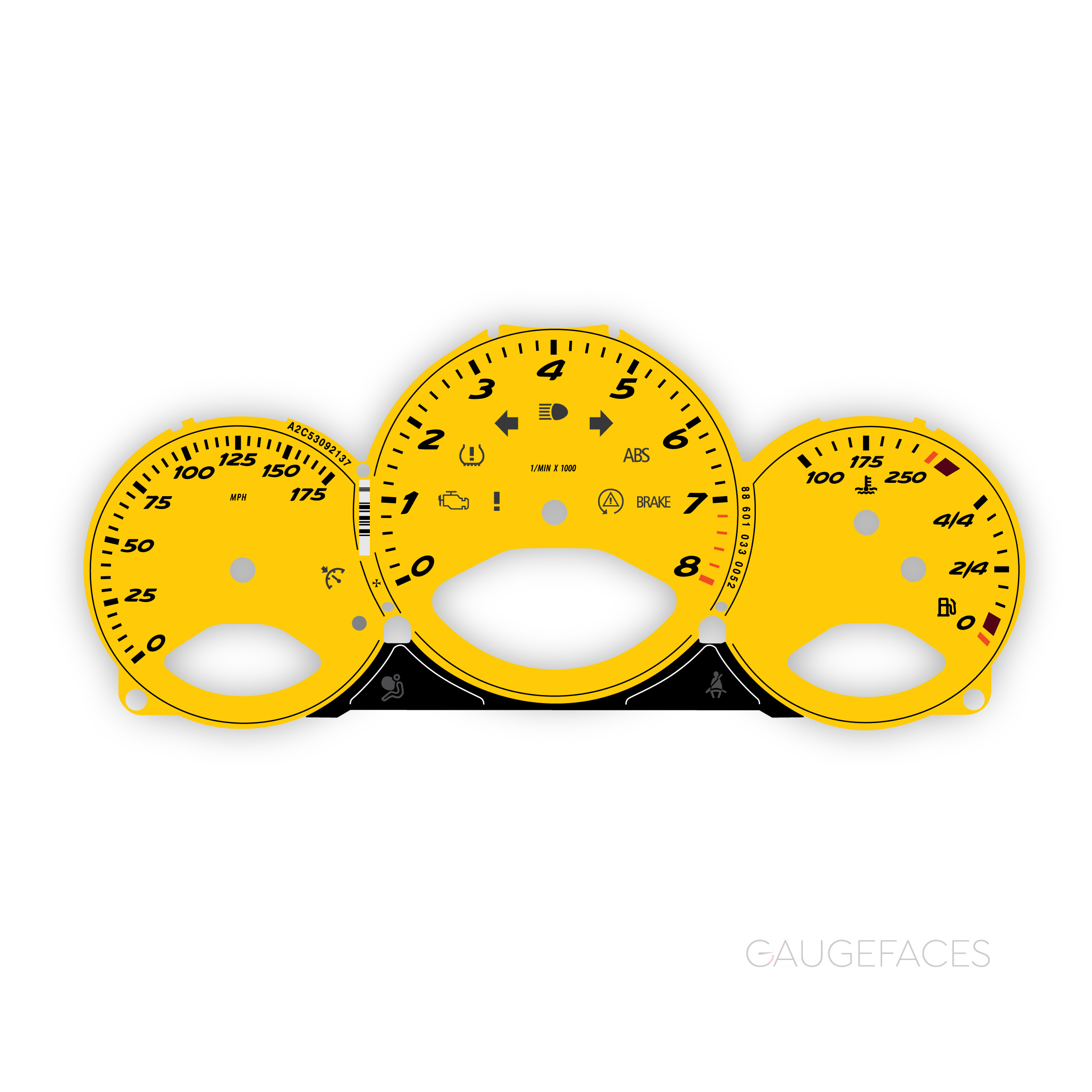 Porsche-987.2-gauge-face---us---manual---speed-yellow