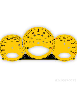For Porsche 987 Boxster / Cayman: Gauge Face - OPTIONS - Speed Yellow (Blockstyle Font)