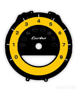 For Porsche 911 992 Turbo: Gauge Face Tachometer - OPTIONS - Yellow