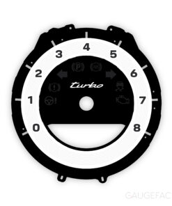 For Porsche 911 992 Turbo: Gauge Face Tachometer - OPTIONS - White
