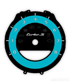 For Porsche 911 992 Turbo S: Gauge Face Tachometer - Miami Blue
