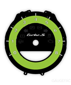 For Porsche 911 992 Turbo S: Gauge Face Tachometer - Acid Green