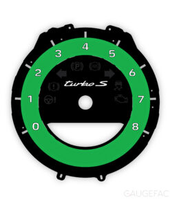 For Porsche 911 992 Turbo S: Gauge Face Tachometer - Python Green