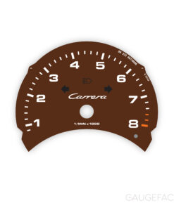 Custom Design For Porsche 911 996.1:  Gauge Face Tachometer - Brown (custom RPM scale)