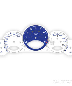 Custom Order: For Porsche 911 997.1: Gauge Faces – US - White with Blue Tachometer and Numbers