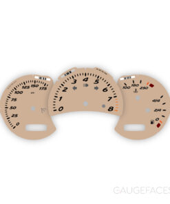 For Porsche Boxster 986 (Gen 1&2): Gauge Faces - OPTIONS – Beige (OEM Font)