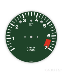 For Porsche 911G Carrera 3.2 (1984-1989): Gauge Face Tachometer - 7000 RPM - Oak Green