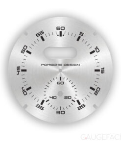 For Porsche Dashboard Clock: Sport Chrono Gauge Face - Subsecond Design -  Brushed Silver Metal